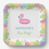 ガールプールパーティー ペーパープレート (正面)