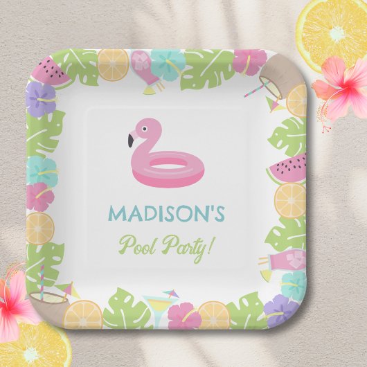 ガールプールパーティー ペーパープレート