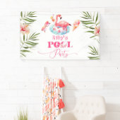 ガールプール誕生日パーティーフラミンゴウェルカム 横断幕 (インサイチュ)