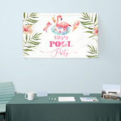 ガールプール誕生日パーティーフラミンゴウェルカム 横断幕 (トレードショー)