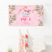 ガールプール誕生日パーティーフラミンゴウェルカム 横断幕 (インサイチュ)