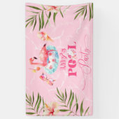 ガールプール誕生日パーティーフラミンゴウェルカム 横断幕 (縦)