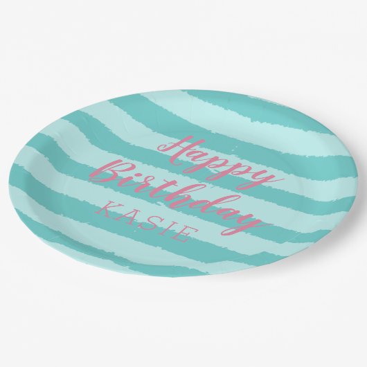 ガールプール誕生日パーティー ペーパープレート (アングル)