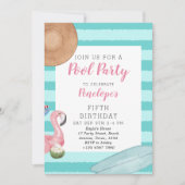 ガールプール誕生日パーティー 招待状 (正面)