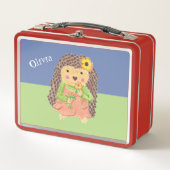 ガールヘッジホッグパーソナライズされたメタルランチボックス メタルランチボックス (正面)