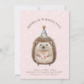 ガールヘッジホッグ誕生日招待状 招待状 (正面)