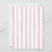 ガールベアハートピンクバルーン最初の誕生日 招待状 (裏面)