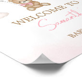 ガールベアバルーン赤ちゃんシャワーへようこそ ポスター (角)