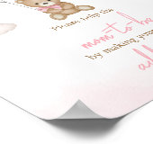 ガールベアーバルーンベビーシャワー封筒ステーション ポスター (角)