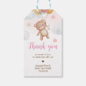 ガールベアーリーウェイベビーシャワーメッセージカード ギフトタグ (正面)