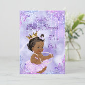 ガールベイビーシャワーパープル薄紫パールエスニック 招待状 (スタンド正面)