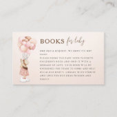 ガールベイビーシャワー飛んでいるバルーンベビー用ブック エンクロージャーカード (正面)