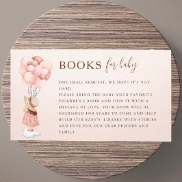 ガールベイビーシャワー飛んでいるバルーンベビー用ブック エンクロージャーカード