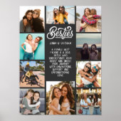 ガールベスティー10枚の写真カスタム文字灰色の背景 ポスター (正面)