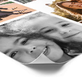 ガールベスティー11枚の写真コラージュのスクリプトブラックフォント ポスター (角)