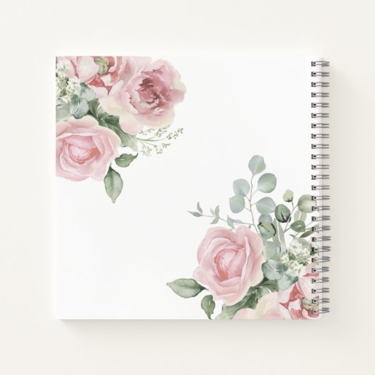 ガールベビーイン開花ベビーシャワーゲストブック ノートブック (裏面)