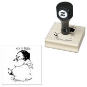 ガールベビーエンジェル誕生のお知らせ ラバースタンプ (押印)