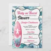 ガールベビーオンボードベビーシャワー招待状 招待状 (正面)