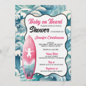 ガールベビーオンボードベビーシャワー招待状 招待状 (正面/裏面)