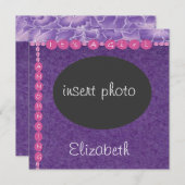 ガールベビーシャワーの挿入写真 招待状 (正面/裏面)