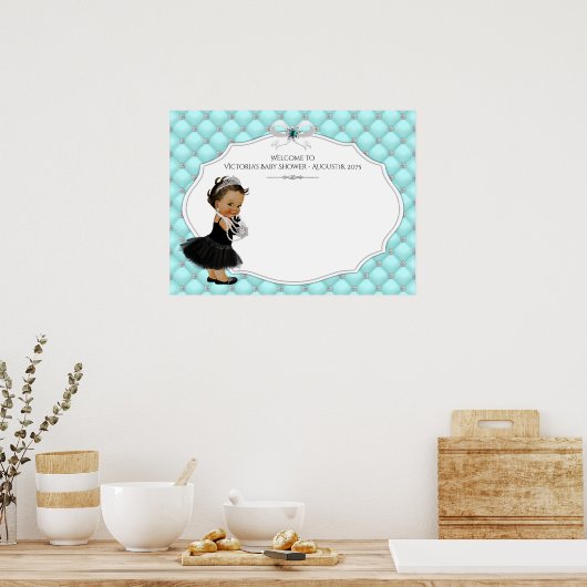 ガールベビーシャワーゲストブックシグネチャーポスター ポスター (キッチン)