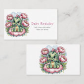 ガールベビーシャワーディノデライトベビーレジストリ 名刺 (正面/裏面)