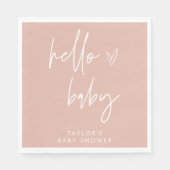 ガールベビーシャワーナプキンス赤面ピンクボホデコール スタンダードランチョンナプキン (正面)