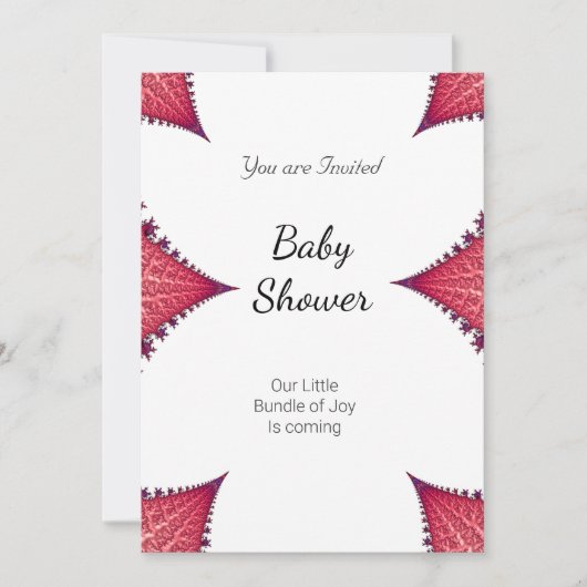 ガールベビーシャワーパーティーピンクホワイト 招待状 (正面)