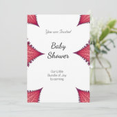 ガールベビーシャワーパーティーピンクホワイト 招待状 (スタンド正面)