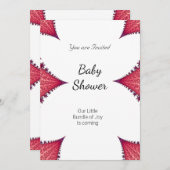 ガールベビーシャワーパーティーピンクホワイト 招待状 (正面/裏面)