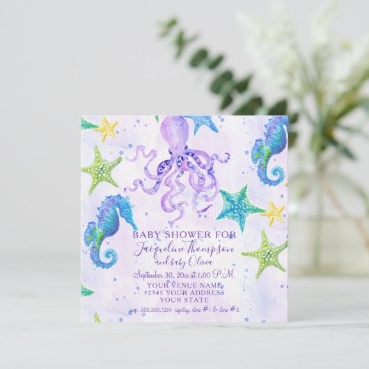 ガールベビーシャワービーチヒトタコ潮上乗り 招待状 (スタンド正面)