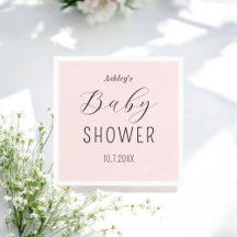 ガールベビーシャワーピンクエレガントペーパーナプキン