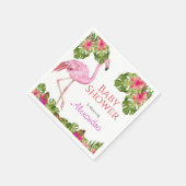 ガールベビーシャワーピンクフラミンゴ熱帯野生生物 スタンダードカクテルナプキン (角)