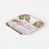 ガールベビーシャワーピンクフラミンゴ熱帯野生生物 ペーパープレート (傾斜あり)