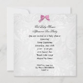 ガールベビーシャワーピンクベビーティーカップティーパーティー 招待状 (裏面)