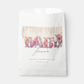 ガールベビーシャワーフローラパーソナライズされた文字 フェイバーバッグ (正面)