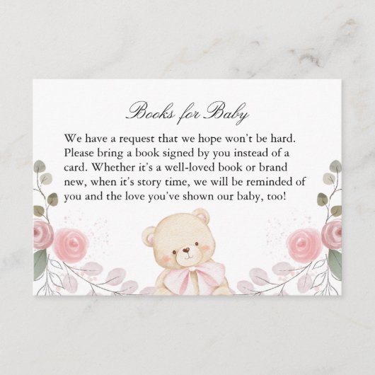 ガールベビーシャワーブックベビー収納カード エンクロージャーカード (正面)