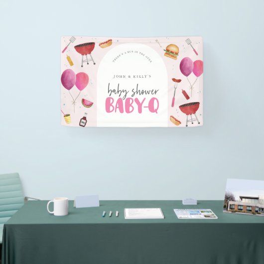 ガールベビーシャワーベビー-Q (BBQ)より大きなバナー記号 横断幕 (トレードショー)