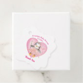 ガールベビーシャワーペンギンピンクありがとうメッセージカード フェイバータグ (インサイチュ)
