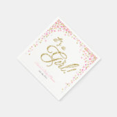 ガールベビーシャワーペーパーナプキンピンク金ゴールド紙吹雪 スタンダードカクテルナプキン (角)