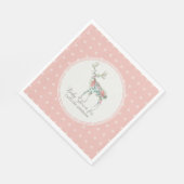 ガールベビーシャワーボホフローラ鹿w〔雄ジカの〕枝角バラ スタンダードランチョンナプキン (角)