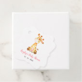 ガールベビーシャワーメッセージカード- Giraffe Pink フェイバータグ (インサイチュ)