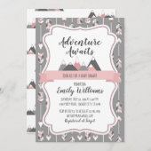 ガールベビーシャワー招待状アドベンチャーアワイ 招待状 (正面/裏面)