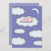 ガールベビーシャワー招待状ベビーオンクラウド 招待状 (正面/裏面)