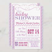 ガールベビーシャワー招待状 招待状 (正面/裏面)
