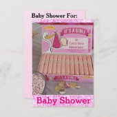 ガールベビーシャワー招待状 招待状 (正面/裏面)