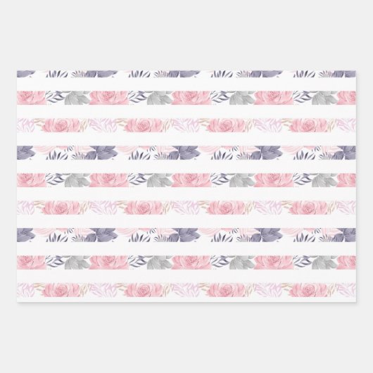 ガールベビーシャワー熱い気球花模様 ラッピングペーパーシート (正面2)