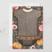 ガールベビーシャワー秋パンプキンバ素朴ラップウッド 招待状 (裏面)