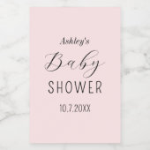 ガールベビーシャワー赤面ピンクエレガント ワインラベル (シングルラベル)