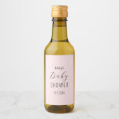 ガールベビーシャワー赤面ピンクエレガント ワインラベル (正面)